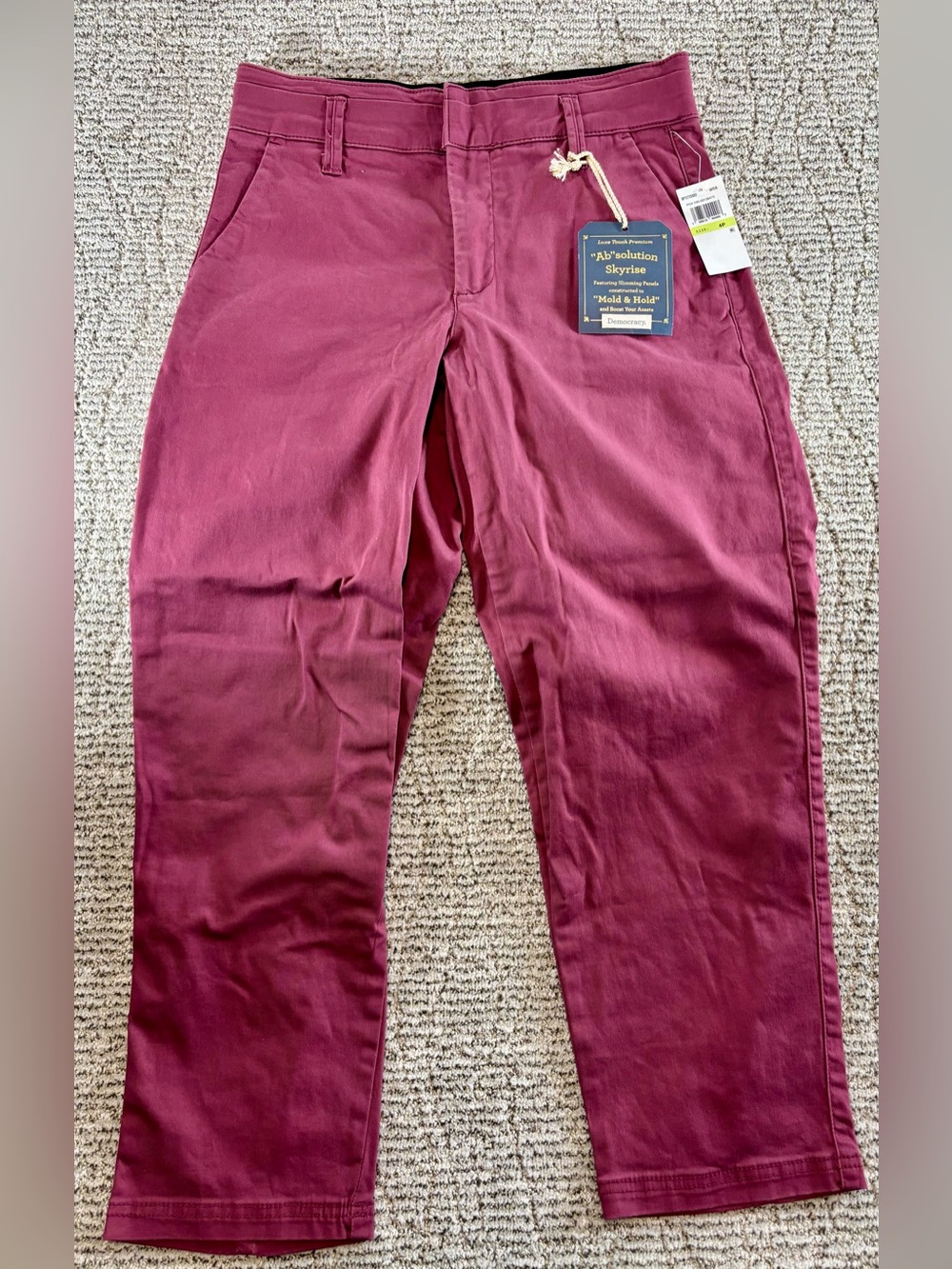 NWT Democracy Ab-solution Women’s Size 4P Burgundy/Cranberry Skyrise Pants